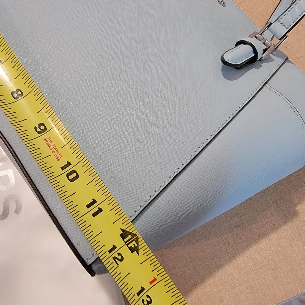 Michael Kors Charlotte Shoulder Tote Saffiano Leather Vista Blue‎